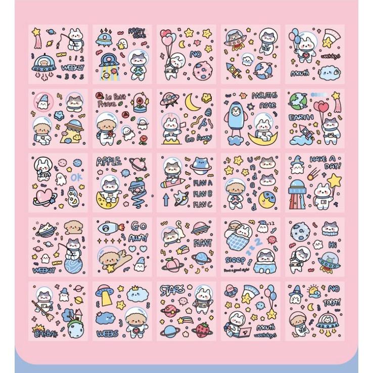 【台灣現貨】ins 萌萌兔貼紙 手帳貼紙 水杯貼紙 防水貼紙 筆記本貼紙 手機貼紙 ins貼紙 韓風貼紙 韓版手帳風貼紙-細節圖6