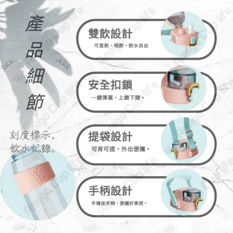 [台灣現貨] Tritan 大容量吸管水壺 兩用式 安全吸管水壺 安全材質大水壺 手提大容量水杯 吸管大水壺 便攜大水壺-細節圖3
