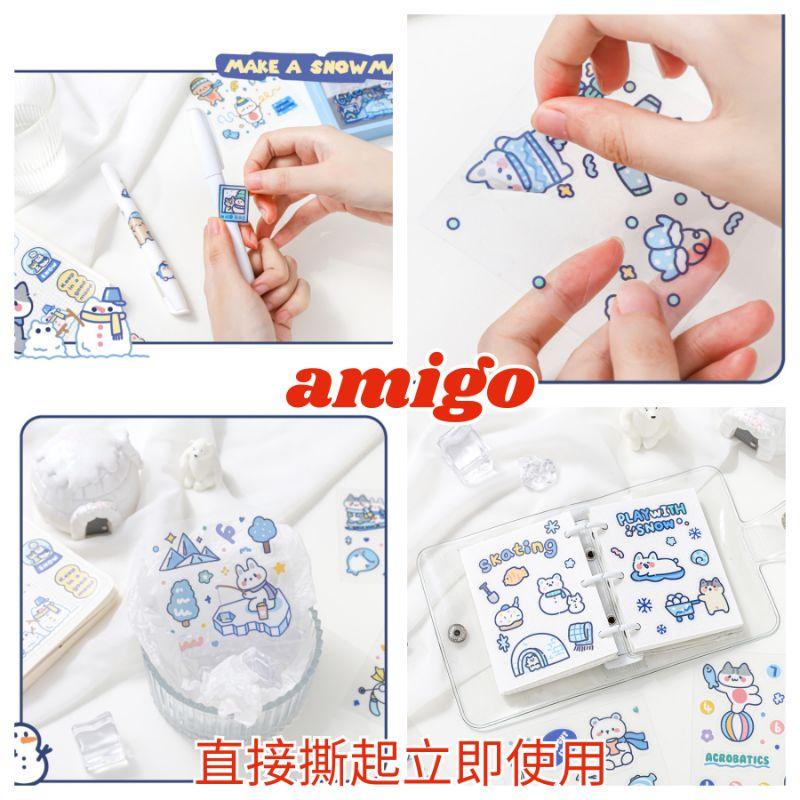 【台灣現貨】ins 萌萌兔貼紙 手帳貼紙 水杯貼紙 防水貼紙 筆記本貼紙 手機貼紙 文具貼紙 韓風貼紙 韓版手帳風貼紙-細節圖2