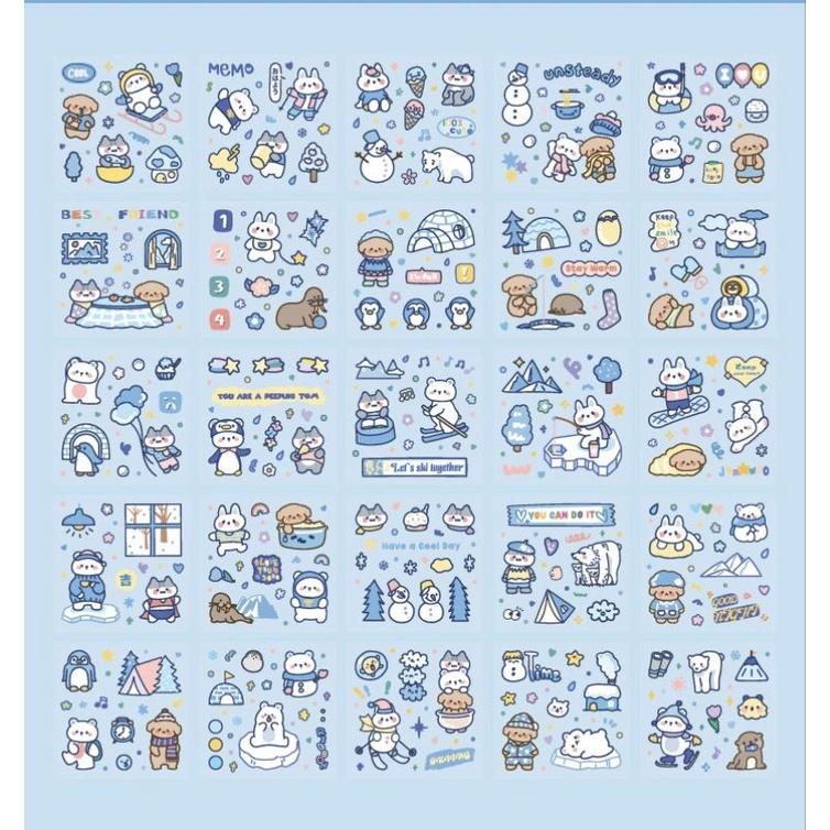 【台灣現貨】ins 萌萌兔貼紙 手帳貼紙 水杯貼紙 防水貼紙 筆記本貼紙 手機貼紙 文具貼紙 韓風貼紙 韓版手帳風貼紙-細節圖7