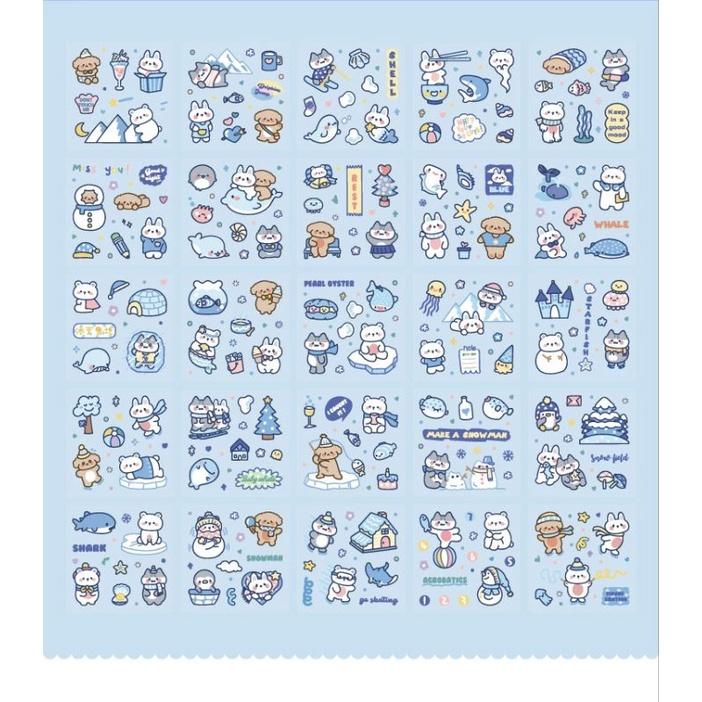 【台灣現貨】ins 萌萌兔貼紙 手帳貼紙 水杯貼紙 防水貼紙 筆記本貼紙 手機貼紙 文具貼紙 韓風貼紙 韓版手帳風貼紙-細節圖8