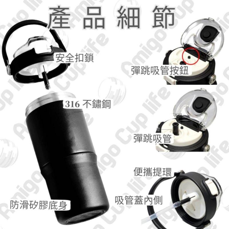 【台灣現貨】希樂同款吸管保溫杯 提手保溫杯 304不鏽鋼保溫杯 學生保溫杯 提手式保溫杯 原宿風保溫杯 兩用雙飲式保溫杯-細節圖2