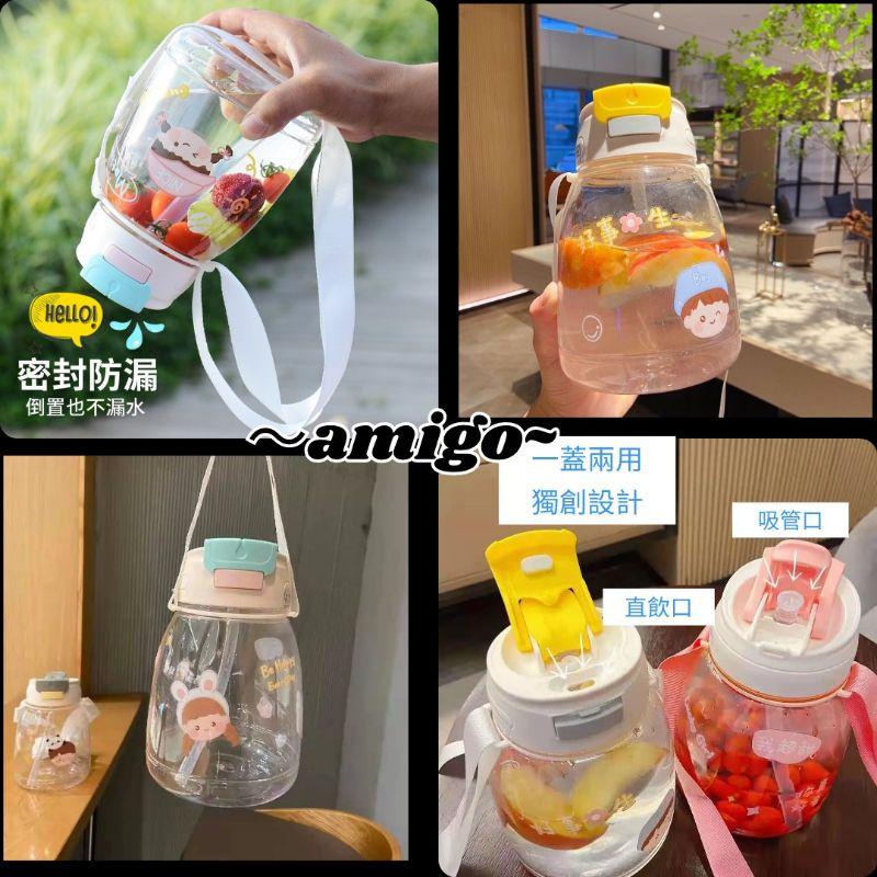[台灣秒發] 兩用式 大容量水壺 防漏吸管杯 雙飲式水杯 雙飲式水壺 大容量水杯 雙飲水壺 健身水杯 學生水杯 雙蓋水杯-細節圖3
