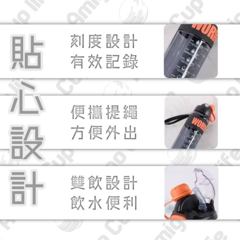 【台灣秒發】兩用運動水杯 大容量吸管杯 雙飲式水壺 直飲吸管杯 手搖杯 運動水壺  學生水杯 健身水杯 隨手杯 韓系水杯-細節圖3