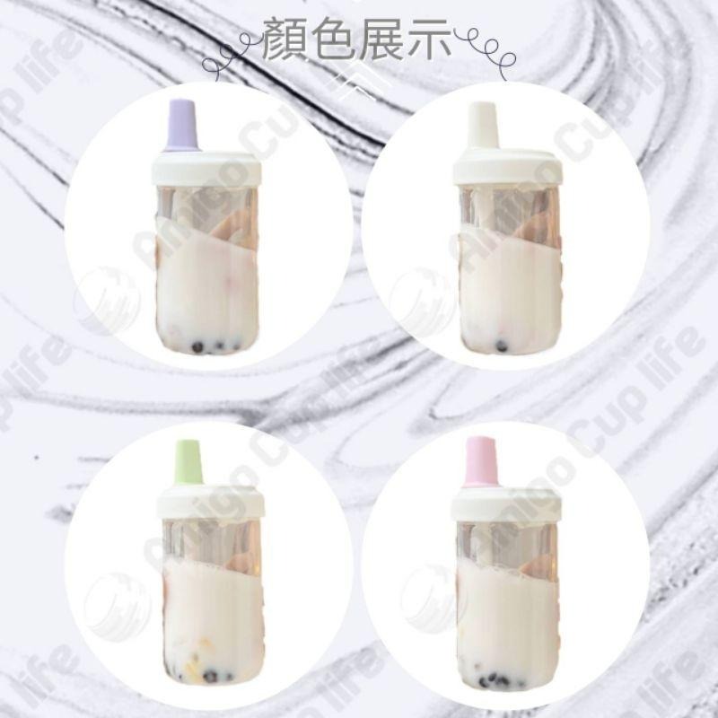 [台灣秒發] 防漏吸管杯 珍珠吸管杯 大容量珍珠吸管杯 外帶杯 粗吸管隨行杯 珍珠奶茶水杯 大容量粗吸管杯  大吸管水壺-細節圖4