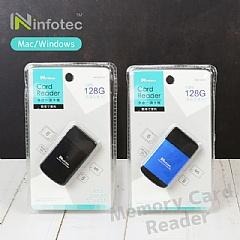 多合一記憶卡USB 鋁合金讀卡機- 128G 隨身碟 USB隨身記憶卡 藍黑/黑色-細節圖2
