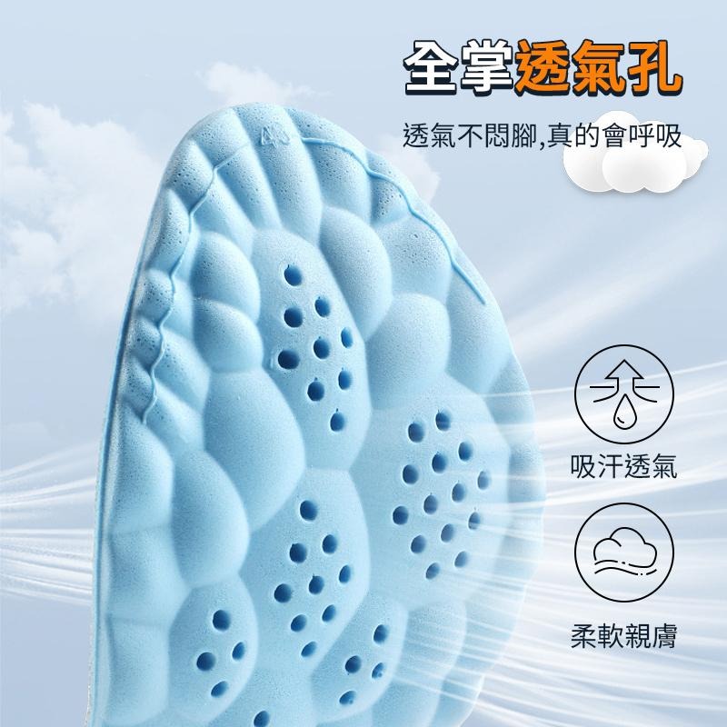 涼感透4D透氣鞋墊 4D運動鞋墊 涼感透氣 透氣鞋墊 柔軟高彈 吸汗 減壓鞋墊  通用鞋墊 氣壓減震鞋墊 替換鞋墊-細節圖6