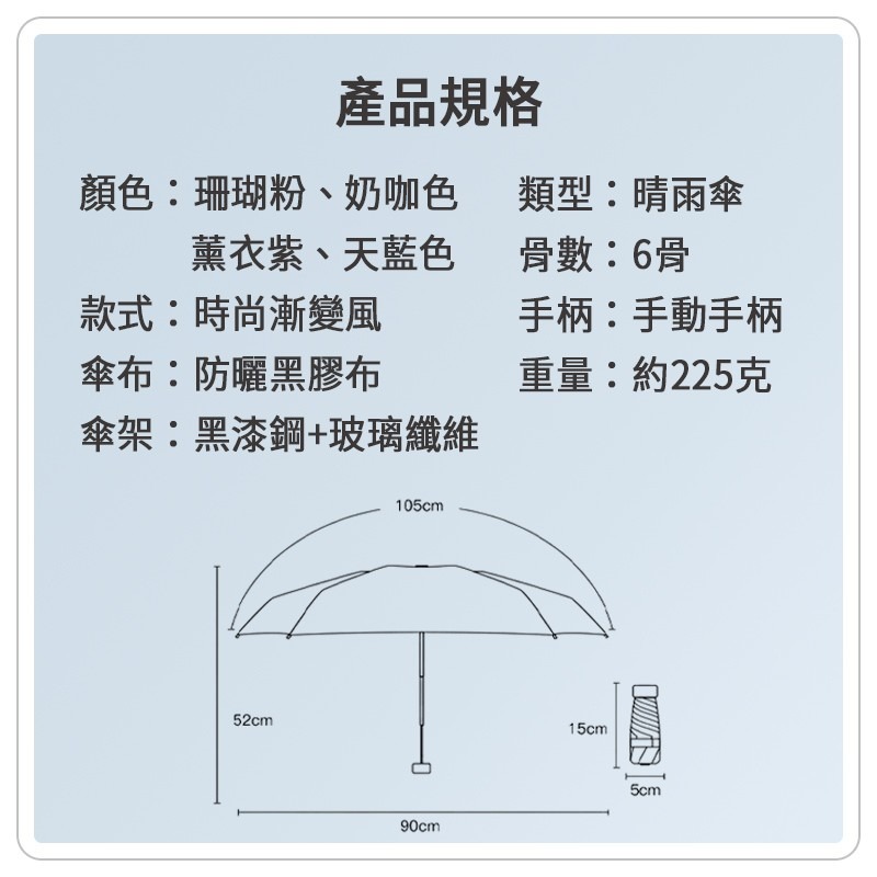 六折迷你漸變雨傘 抗折雨傘 迷你雨傘 抗UV傘雨傘 陽傘 摺疊傘 防曬 口袋傘 迷你口袋傘 防曬傘 遮陽傘 黑膠雨傘-細節圖10