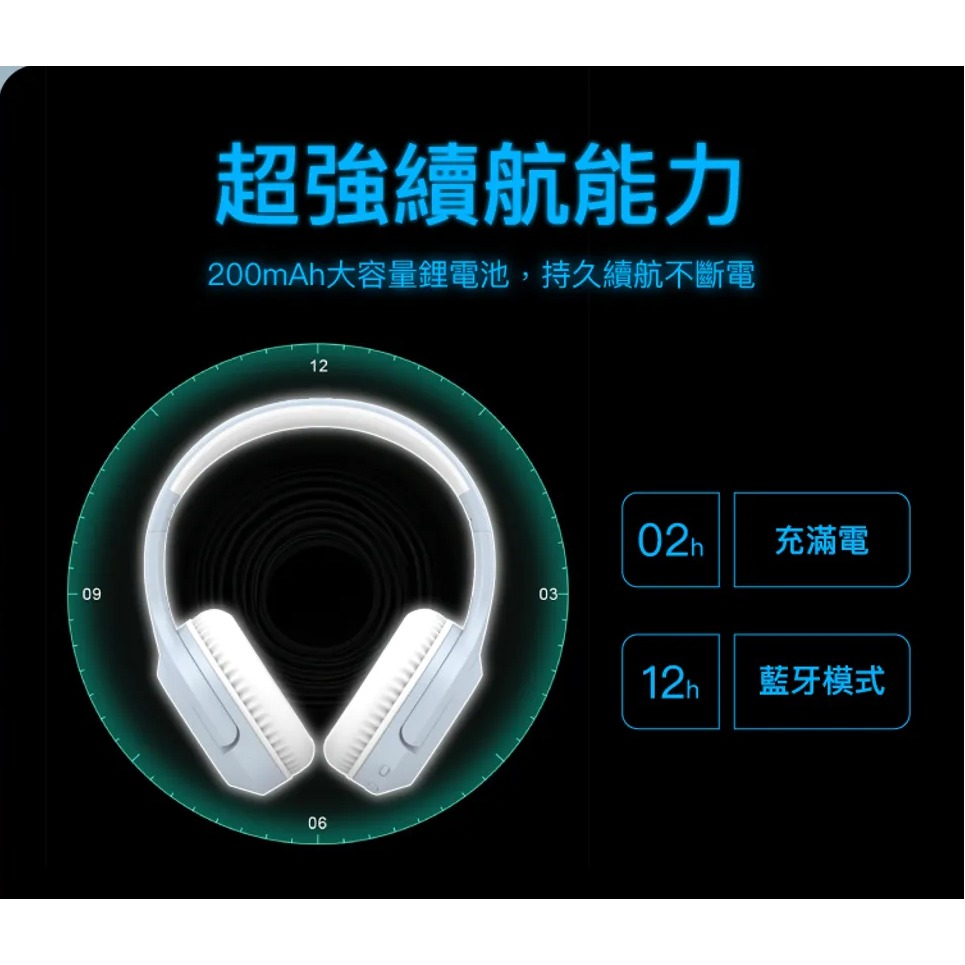 全罩式藍牙耳機 內建麥克風 Type-C充電 音樂控制鍵 可接音源線 可折疊收納 台灣現貨POLYWELL寶利威爾-細節圖10