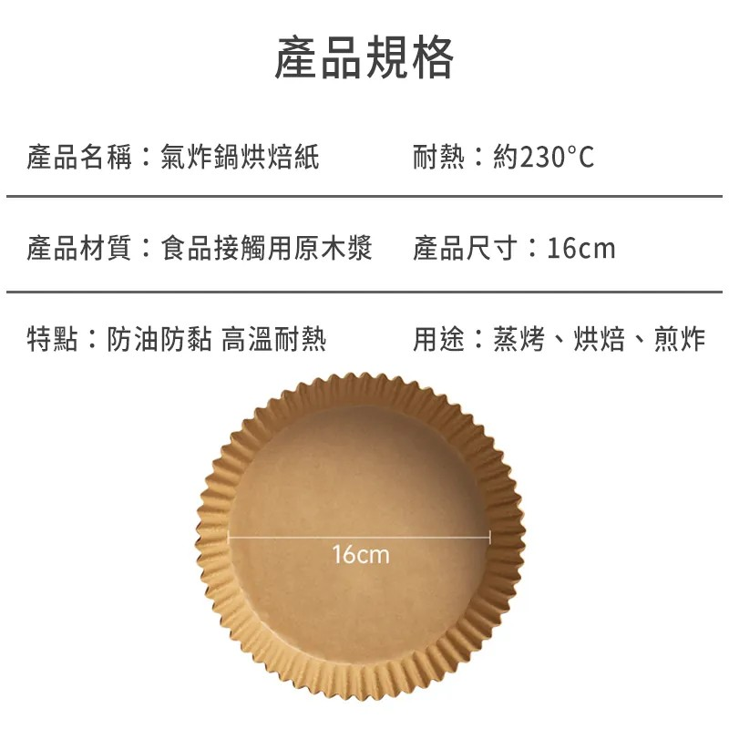 氣炸鍋烘培紙│烘焙紙│100入 防油防黏｜加厚加高 耐230度高溫 烤箱 氣炸 烘培-細節圖4
