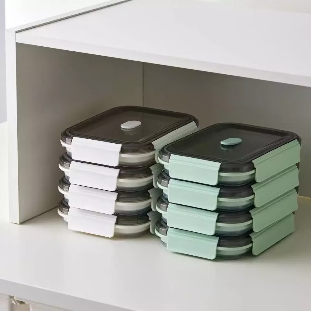 樂司 長型折疊保鮮盒鉑金級矽膠長型折疊保鮮盒 0.8L 1.2L 保鮮盒 密封盒 可微波盒 冷藏盒 現貨滿額免運-細節圖3