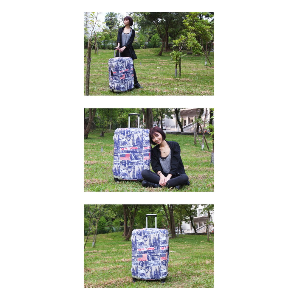 【箱衣WAY-免運】【Intermission】LCS390紐約噴繪 日版彈力拉桿箱保護套 行李箱套旅行箱防塵罩-細節圖9