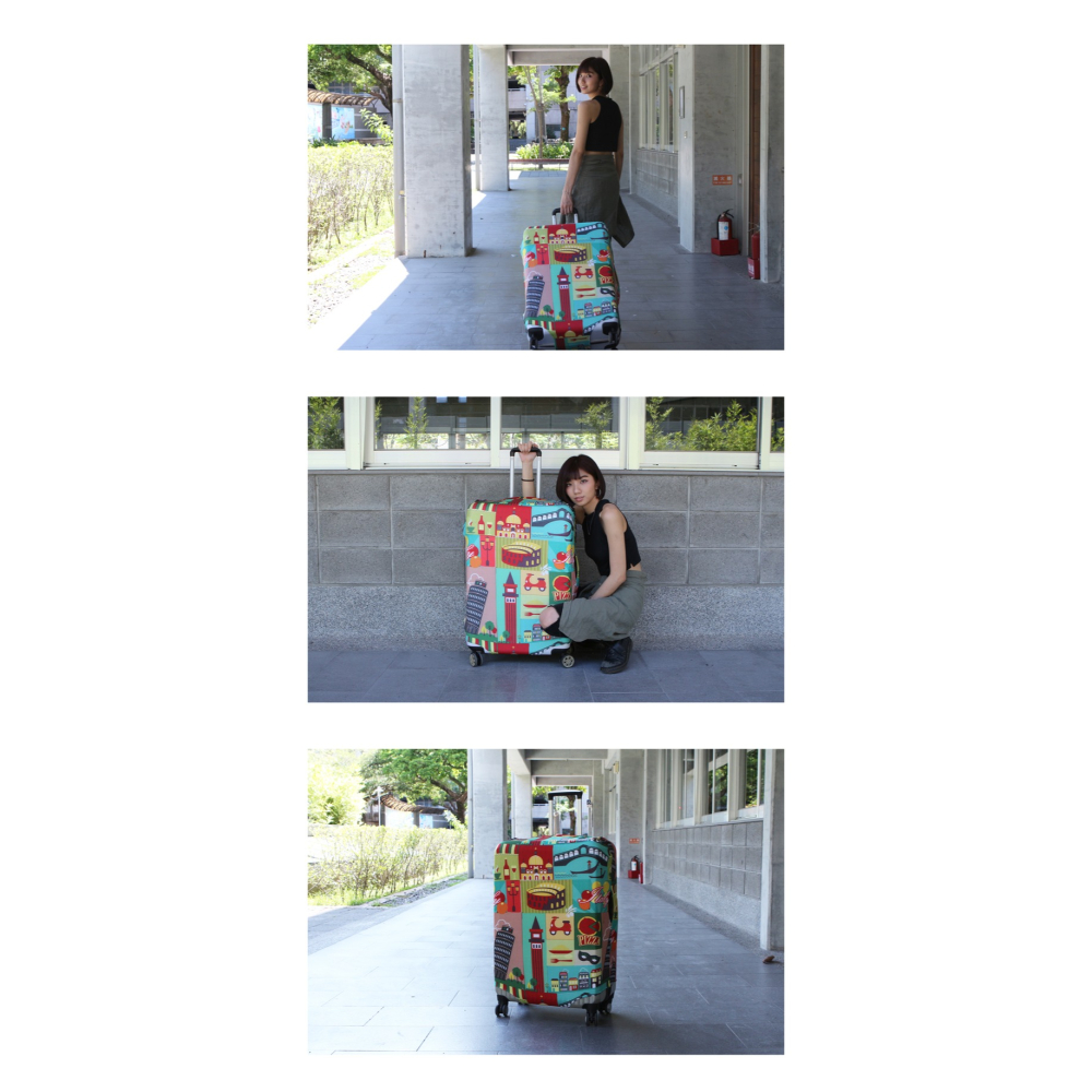 【箱衣WAY-免運】[Travelism-世界系列] LCS392義大利噴繪 行李箱套旅行箱登機箱防塵套創意箱套-細節圖9