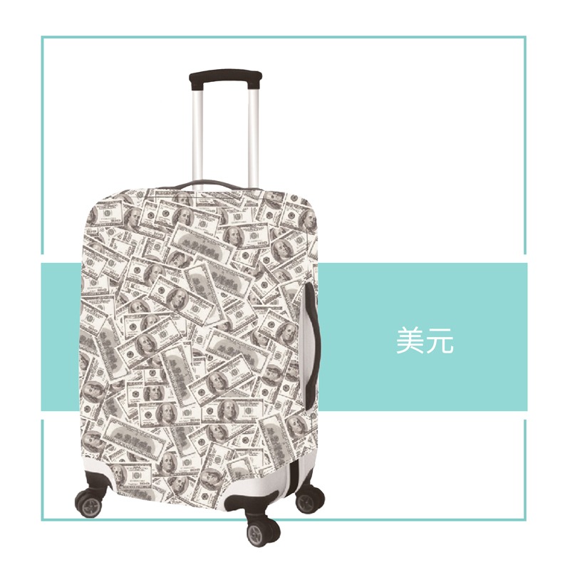 【箱衣WAY-免運】【Intermission】LCS211美元 M號 日版彈力拉桿箱保護套 行李箱套旅行箱防塵套-細節圖8