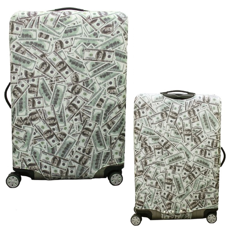 【箱衣WAY-免運】【Intermission】LCS211美元 M號 日版彈力拉桿箱保護套 行李箱套旅行箱防塵套-細節圖9