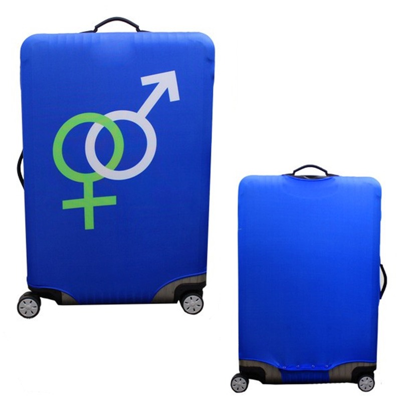 【箱衣WAY-免運】【Intermission】LCS218藍色箭頭 日版彈力拉桿箱保護套 行李箱套旅行箱防塵套-細節圖9