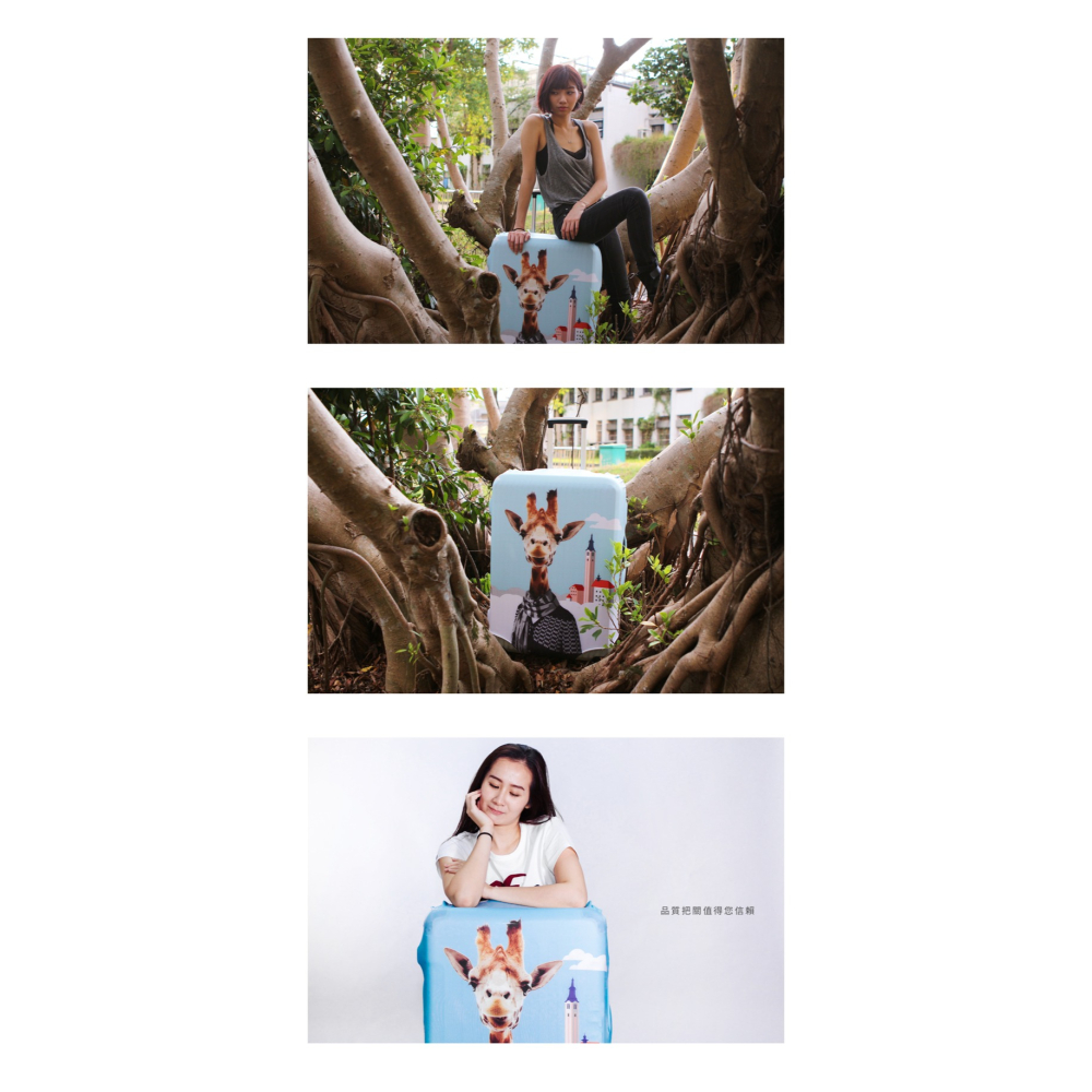 【箱衣WAY-免運】【Travelism-童趣】LCS486基輔先生 行李箱套旅行箱登機箱防塵套創意箱-細節圖9