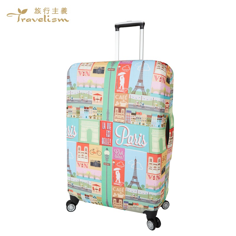 【箱衣WAY-免運】[Travelism-世界系列] 巴黎印象 L號 M號 S號 行李箱套旅行箱登機箱防塵套創意箱套-規格圖10