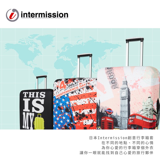 【箱衣WAY-免運】【Intermission】LCS424希臘定位 日版彈力拉桿箱保護套 行李箱套旅行箱登機箱防塵套-細節圖2