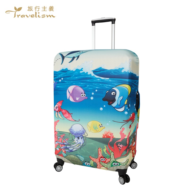【箱衣WAY-免運】[Travelism-童趣系列] 海底奇兵 L號 S號 行李箱套旅行箱登機箱防塵套創意箱套-規格圖10