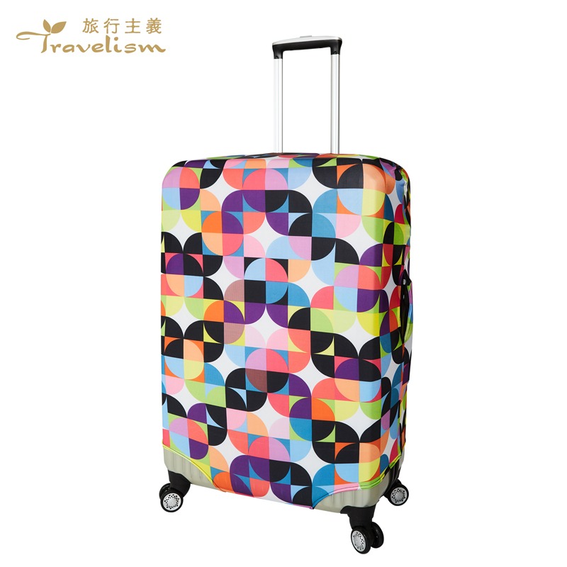 【箱衣WAY-免運】[Travelism-潮流系列] 幾何圖案 行李箱套旅行箱登機箱防塵套創意箱套-規格圖10