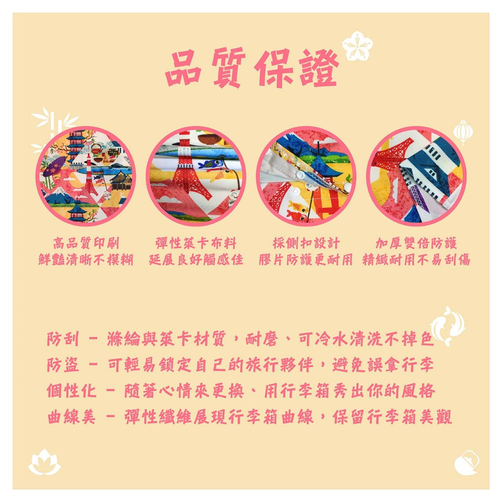 【箱衣WAY-免運】加厚新款【Intermission】LCS507日本狂想 日版彈力拉桿箱保護套 行李箱套 旅行箱防塵-細節圖4