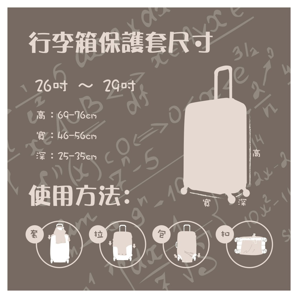 【箱衣WAY-免運】加厚新款【Intermission】LCS708 相對論 日版彈力拉桿箱保護套 行李箱套 防塵套-細節圖6