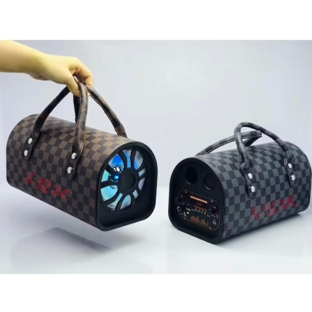 爆款手提隧道音箱 可攜式內置鋰電池 USB TF FM AUX MIC 插卡音箱低音炮-細節圖2