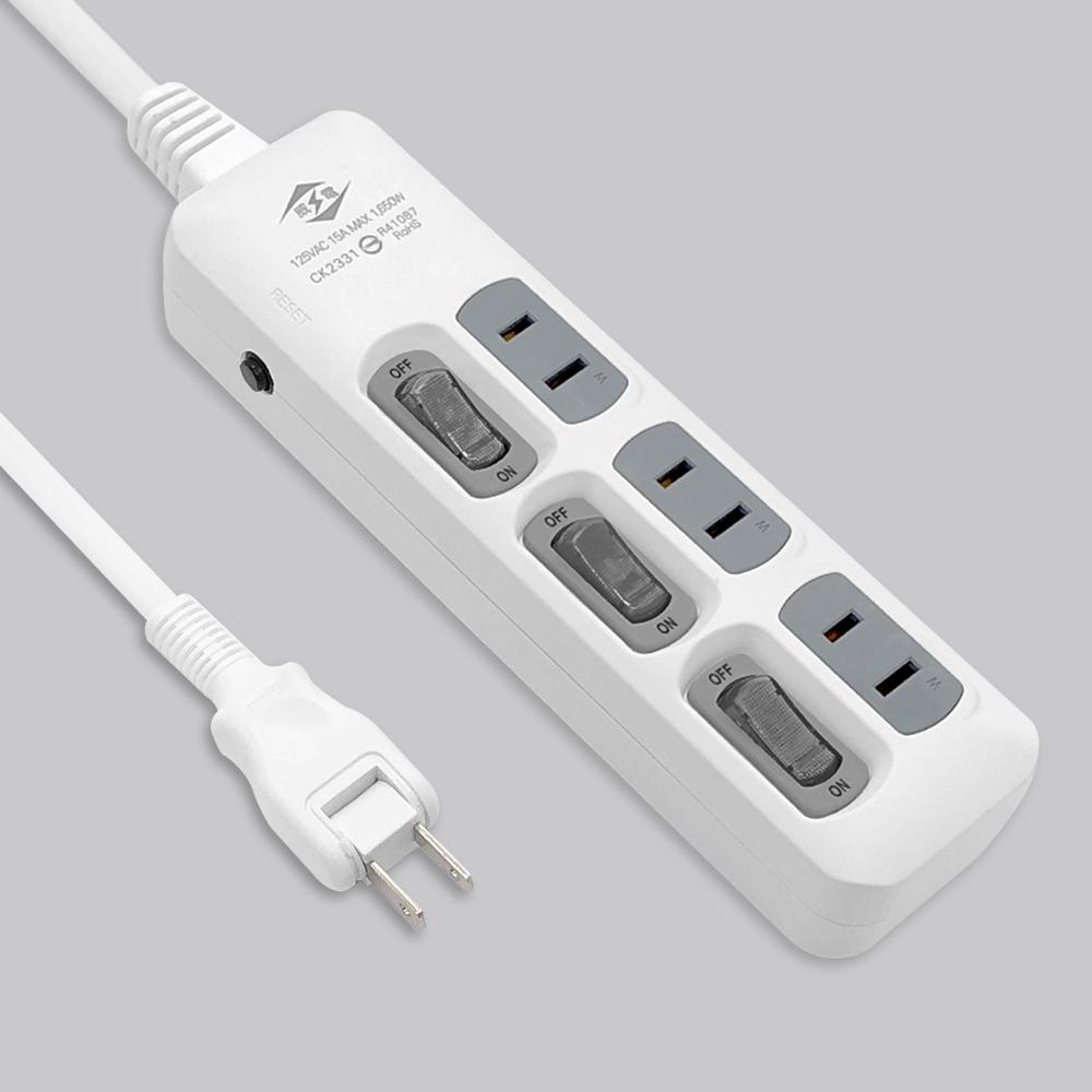 威電 CK2331 過載斷電3開3座電源延長線 4尺 6尺 9尺 21尺 延長線-細節圖2