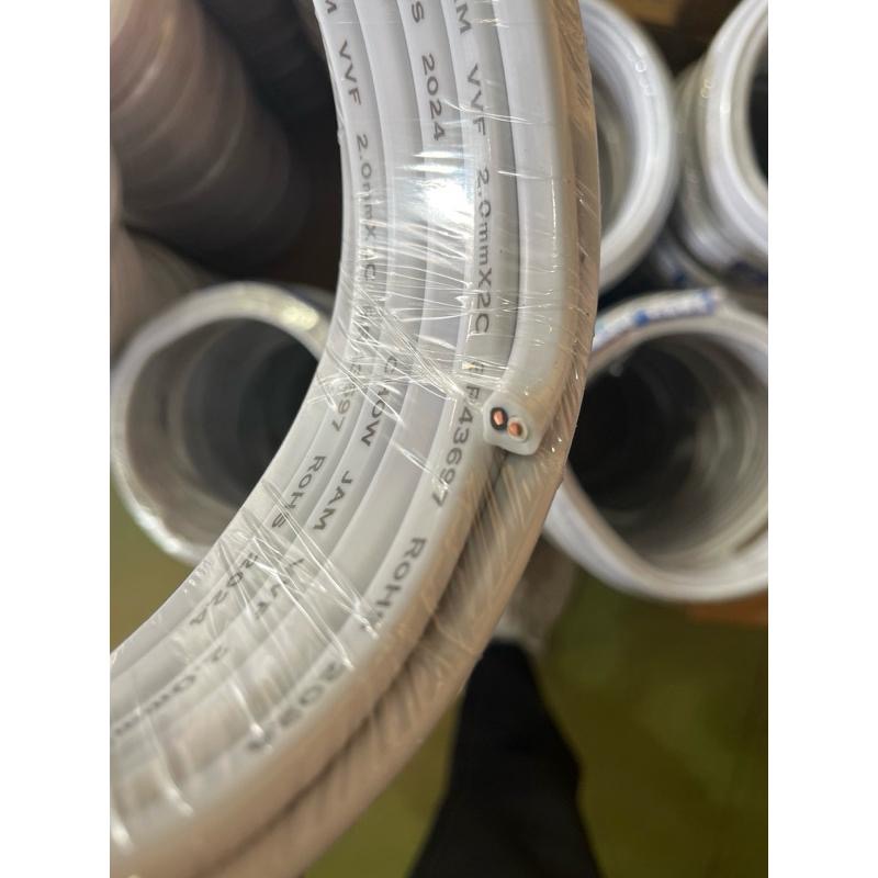 白扁線 電源線 2.0mm 1.6mm 單心線 2芯 25尺 50尺 電線-細節圖2