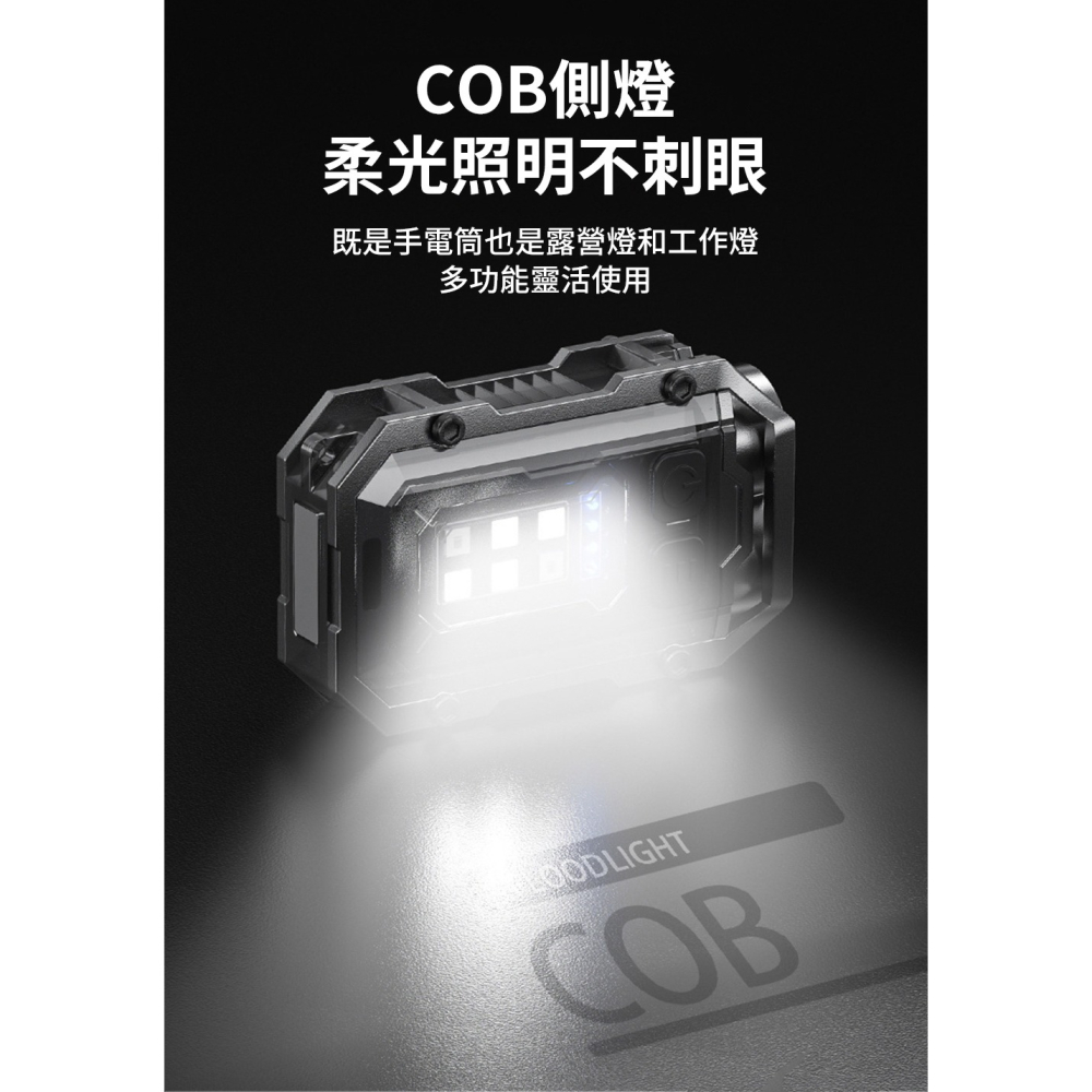 微笑鯊【TIP0019 迷你強光工作燈】防水 COB燈珠 磁吸工作燈 汽修燈 露營 登山 釣魚 戶外照明 多功能照明-細節圖6