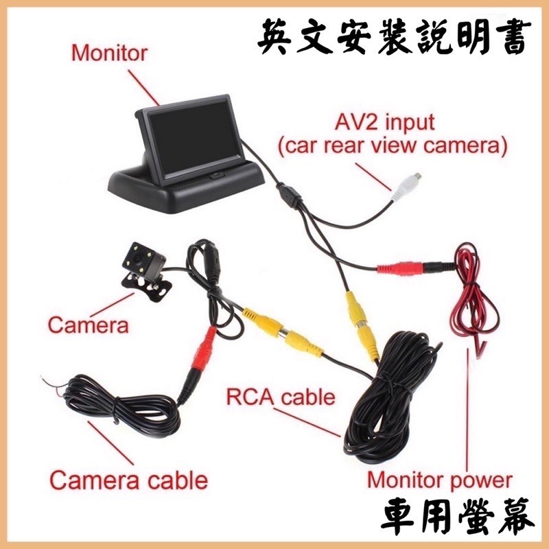 ‼️快速出貨‼️買螢幕送鏡頭 4.3寸折疊螢幕折疊 LCD-A級液晶螢幕 倒車顯影 車用螢幕 CMOS 倒車鏡頭-細節圖5