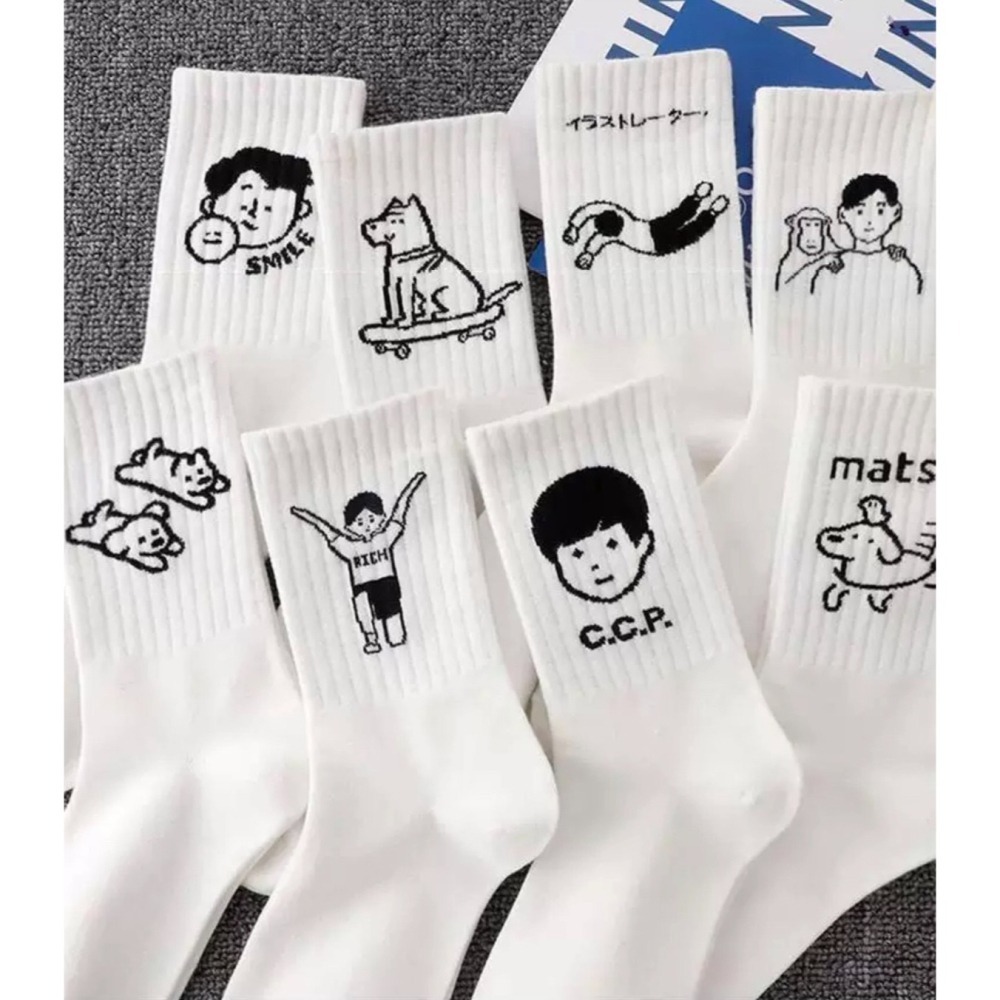 🏷️ins潮流情侶中筒防臭長襪-細節圖2