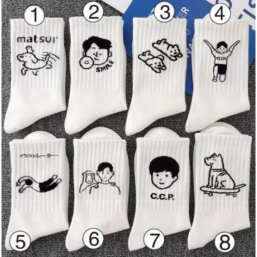 🏷️ins潮流情侶中筒防臭長襪-細節圖3