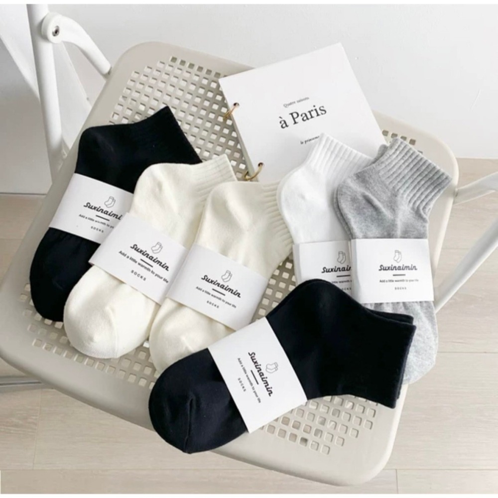 🏷️ins百色運動風純棉短襪-細節圖2