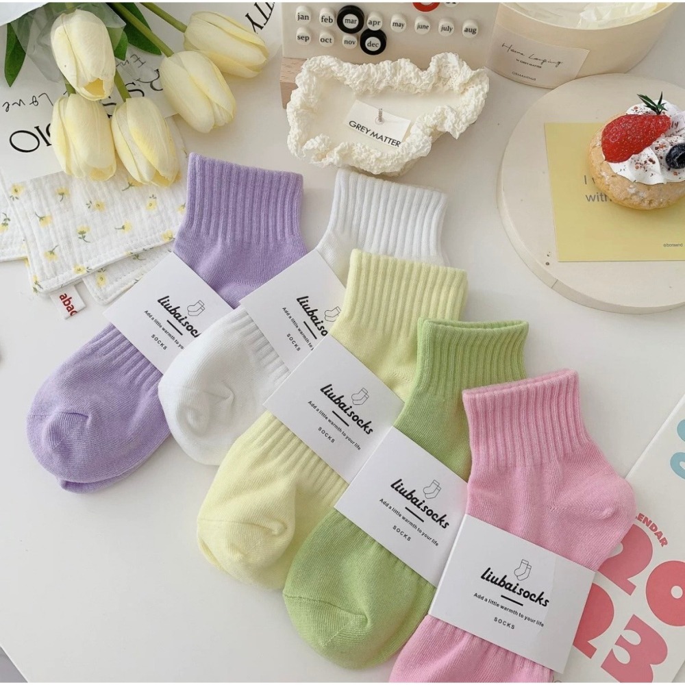 🏷️ins百色運動風純棉短襪-細節圖3