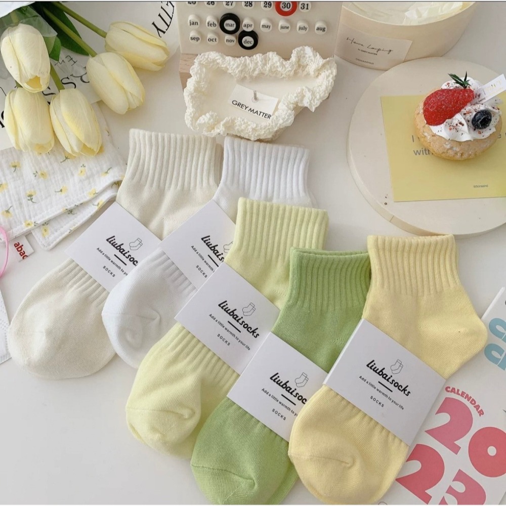 🏷️ins百色運動風純棉短襪-細節圖4