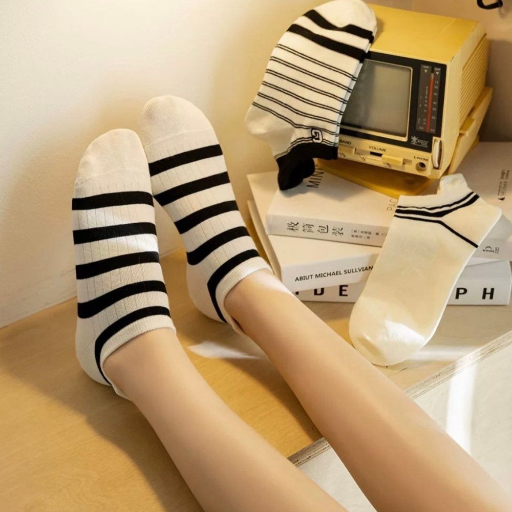 🏷️韓系女款條紋淺口襪-細節圖2