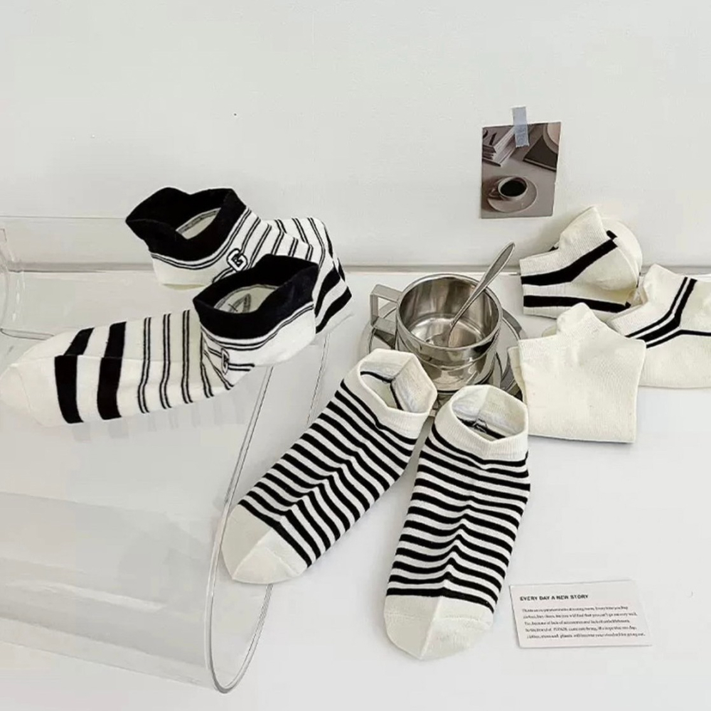 🏷️韓系女款條紋淺口襪-細節圖3