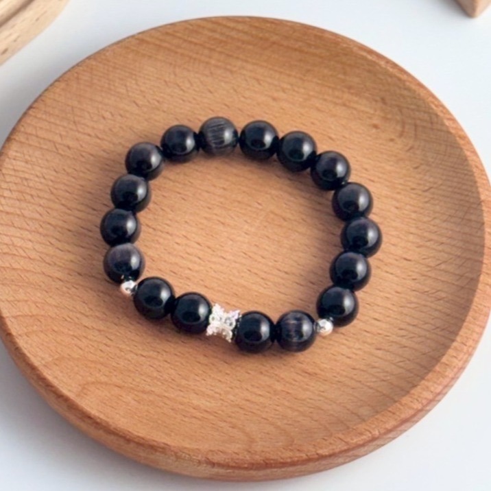 《夜裡也有光》黑貓眼石療癒手串｜9+mm-細節圖2