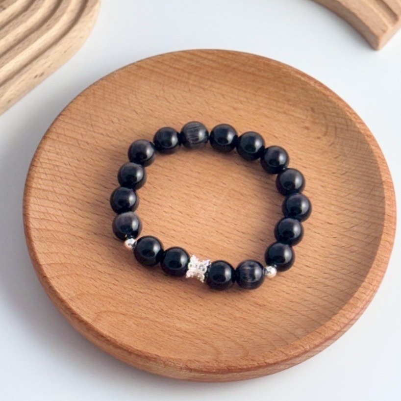 《夜裡也有光》黑貓眼石療癒手串｜9+mm-規格圖2