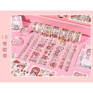 吃貨零食舖│ 阿卡醬 手帳本 禮盒 女生 可愛 櫻花 禮盒 少女心手帳 貼紙 膠帶 工具材料 禮物 聖誕節 交換禮物-細節圖5