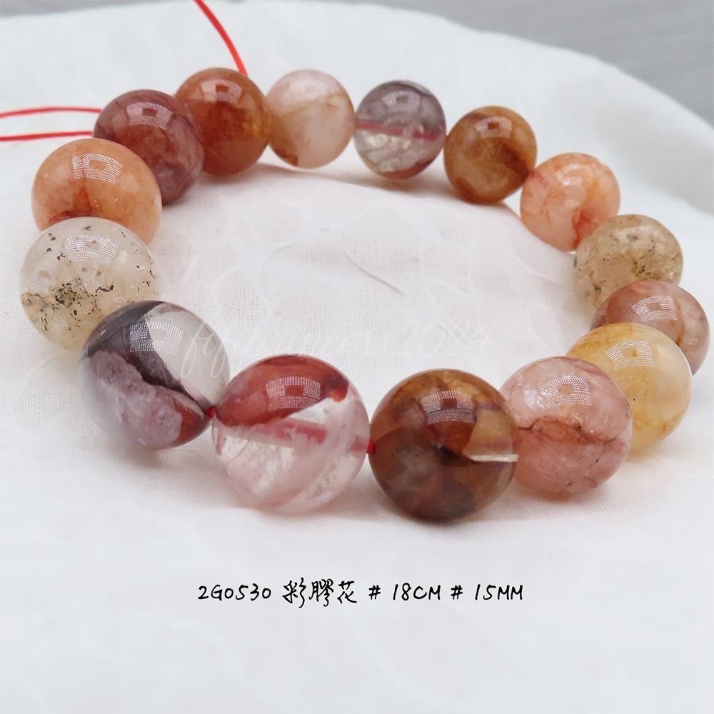 天然彩膠花手串｜招財旺運水晶｜能量手珠｜療癒系飾品｜開運手串｜送禮推薦｜肥肥公主水晶小舖-細節圖2