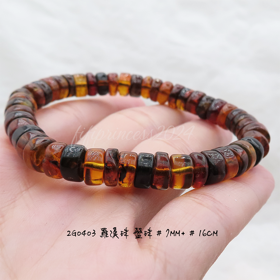 肥肥公主水晶小舖＊1111＊天然琥珀＊羅漢珠＊豆油紅＊-細節圖2