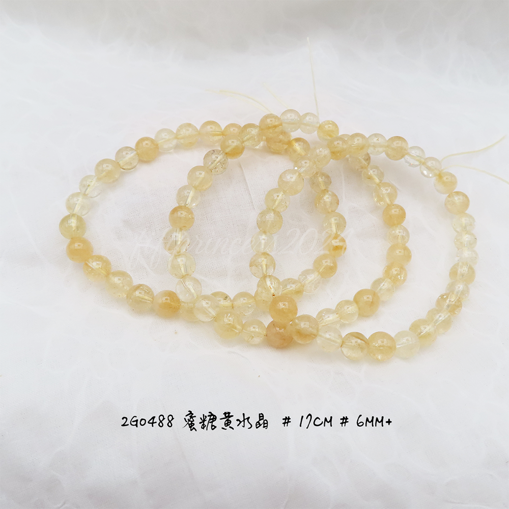 蜜糖黃水晶-6mm+-17cm-不挑