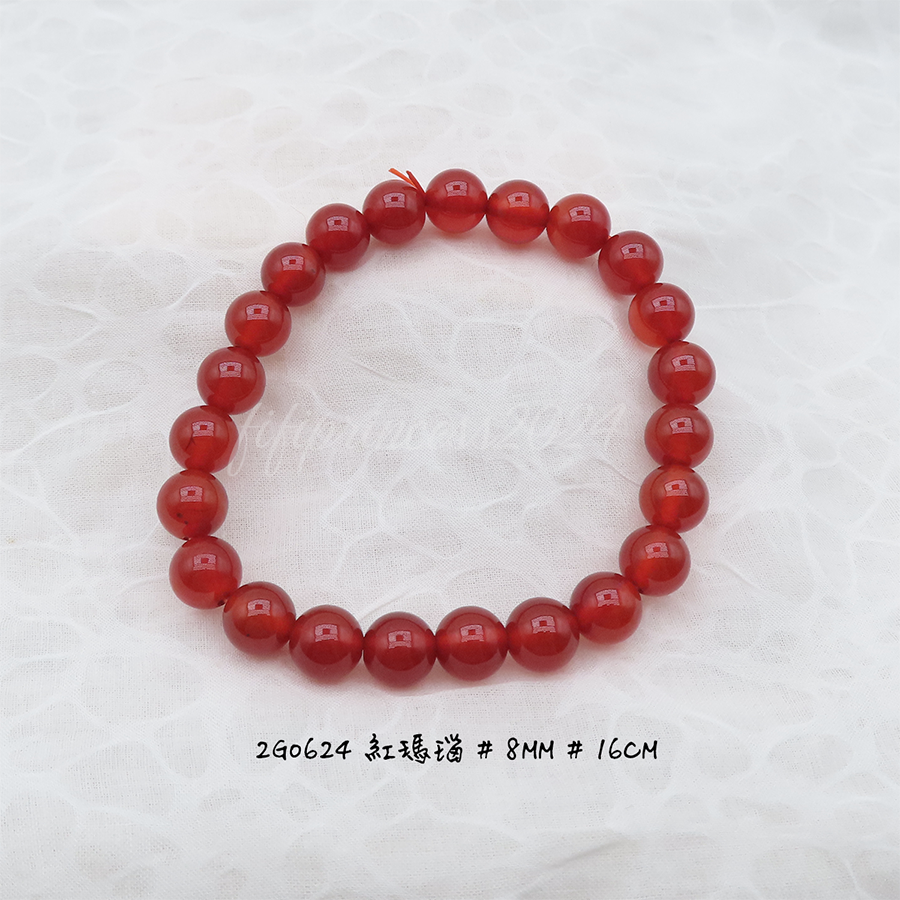紅瑪瑙-8mm-16cm