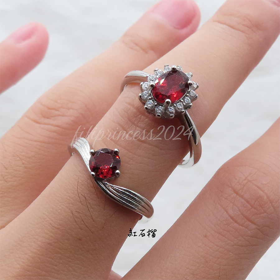 肥肥公主水晶小舖＊1115＊紅石榴戒指＊-細節圖4