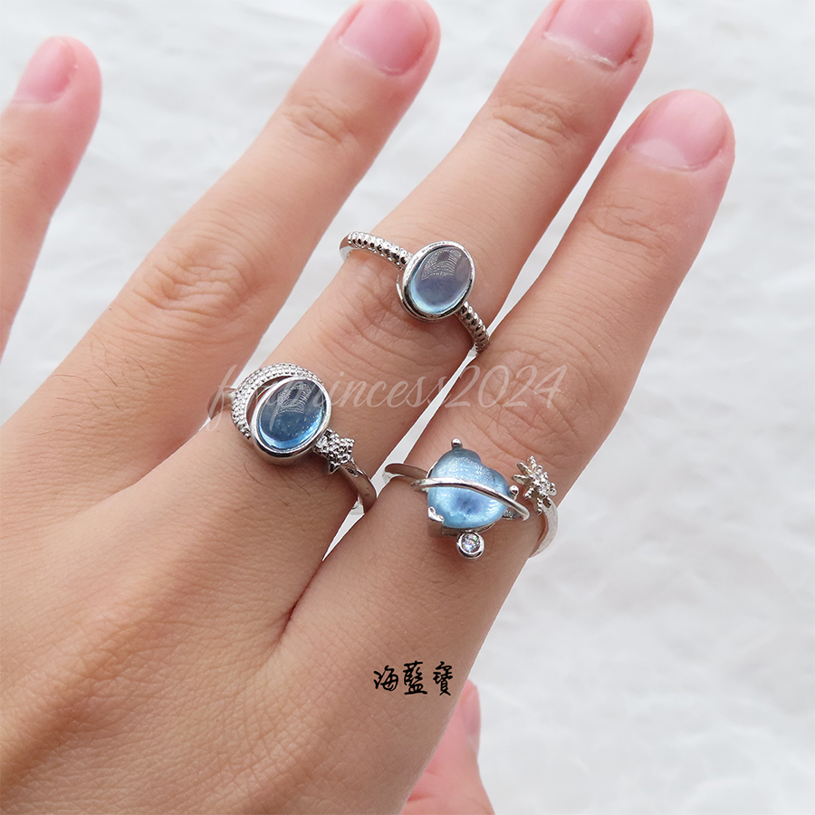 肥肥公主水晶小舖＊1115＊海藍寶戒指＊-細節圖5