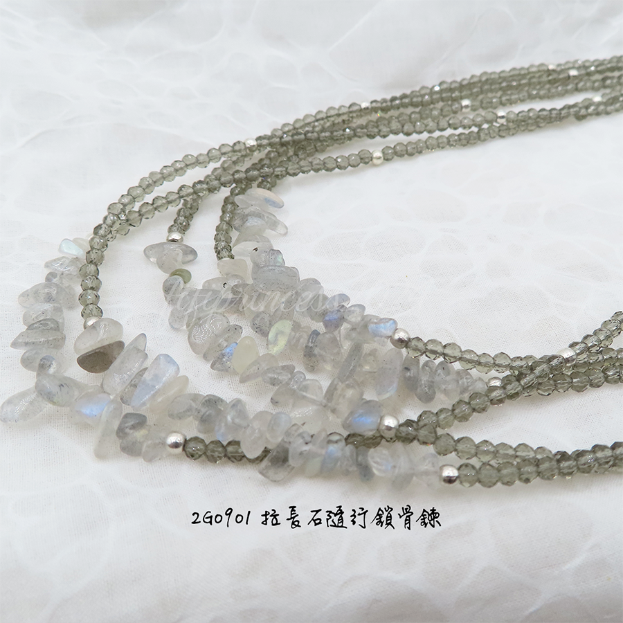 肥肥公主水晶小舖＊1120＊拉長石鎖骨鍊＊不挑款＊-細節圖2