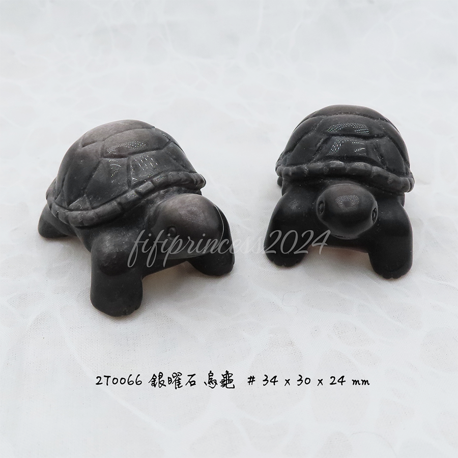 天然銀曜石烏龜擺件｜避邪擋煞烏龜｜風水擺飾｜能量石雕刻｜居家辦公室礦石擺件｜生日禮物｜肥肥公主水晶小舖-細節圖2
